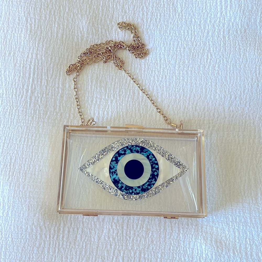 Mykonos Evil eye clutch